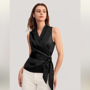 Lily Silk Elegant Silk Wrap Blouse